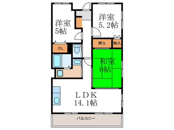 ヴィーブル岩倉の物件間取画像